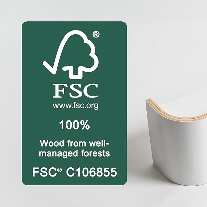 Kazai. Wall-Mounted Coat Rack 'Toke' - Modern Design Coat Rack with Hidden Wall Hooks - Solid Wood Veneer Panel Coat Hanger - White