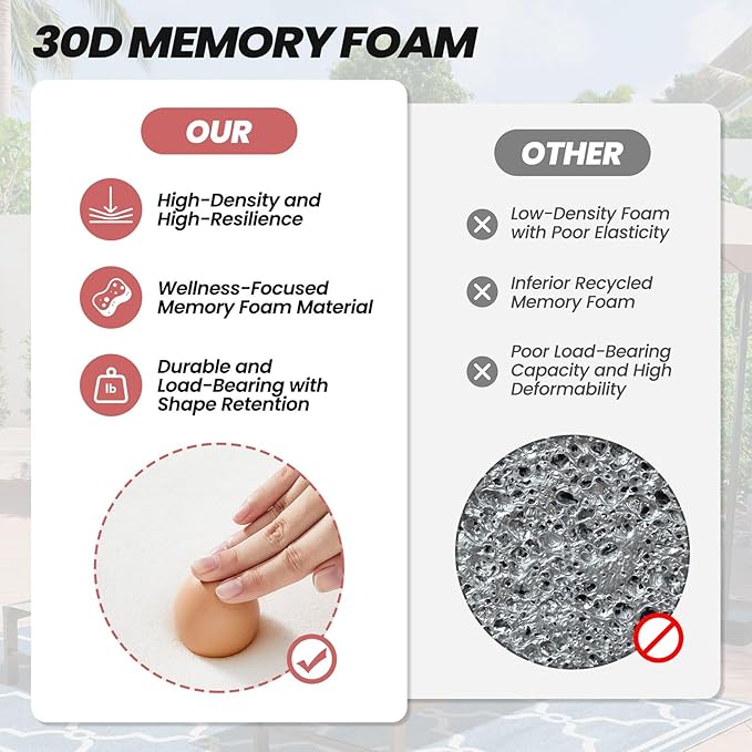 Crestlive Products 50x20 Inch Adirondack Chair Cushions Set of 2 Outdoor Rocking Chair Cushions Water Resistant High Back Patio Replacement Cushions, Chili