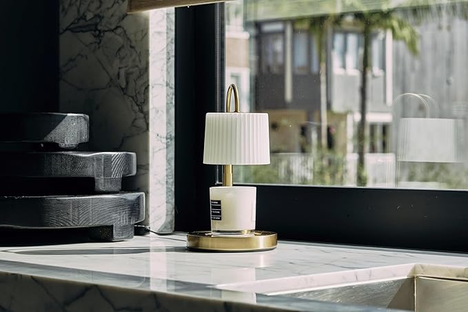 Dimmable Glass Candle Warmer Lamp with Timer - Adjustable Height Candle Lamp Warmer with Timer (8H/4H/2H) - Wax Melter - Ideal Gift, fits Various Size Scented Candles - 02 Bulb - (Gold Metal)