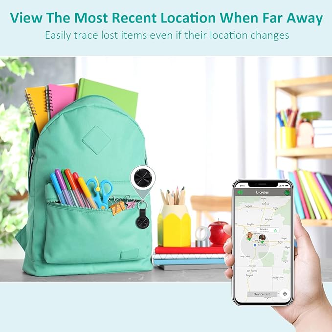Smart Tracker Tag with Keychain,4 Pack Global Locator Tracking Device for Samsung, Android and iOS. Item Finder for Keys, Wallet, Luggage, Bags and More, Black