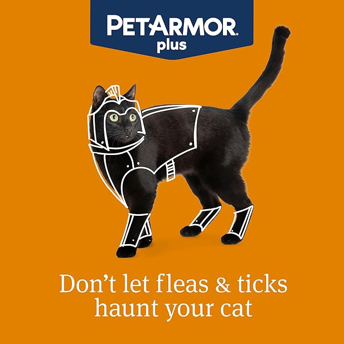 PetArmor Plus Flea and Tick Prevention for Cats over 1.5 lbs, Cat Flea and Tick Treatment, 6 Doses, Waterproof Topical, Fast Acting