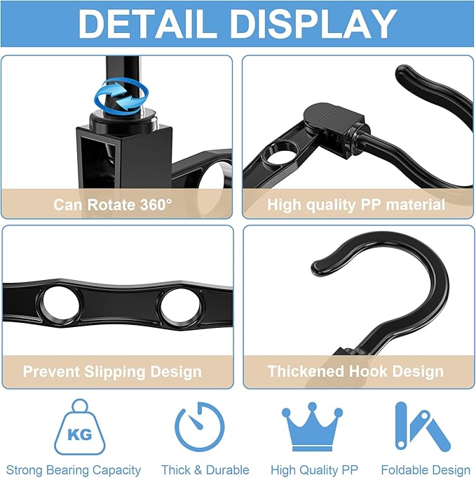 24 Pack Hangers Space Saving Magic Space Saver Storage Smart Plastic Clothes Hanger Organizer Closet Organizers and Storage for Closet Wardrobe Apartment College Dorm Room Essentials, Black