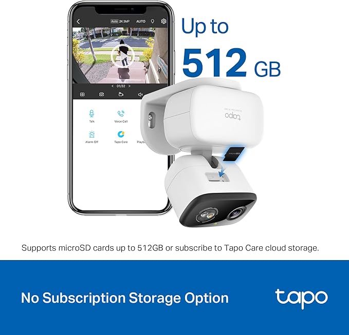 Tapo 2K 3MP Pan/Tilt Indoor/Outdoor Security Camera - Free Person/Baby Cry Detect & Motion Track, 360° Track, Color Night Vision, SD/Cloud Storage, Works w/Alexa & Google Home HybridCam 360