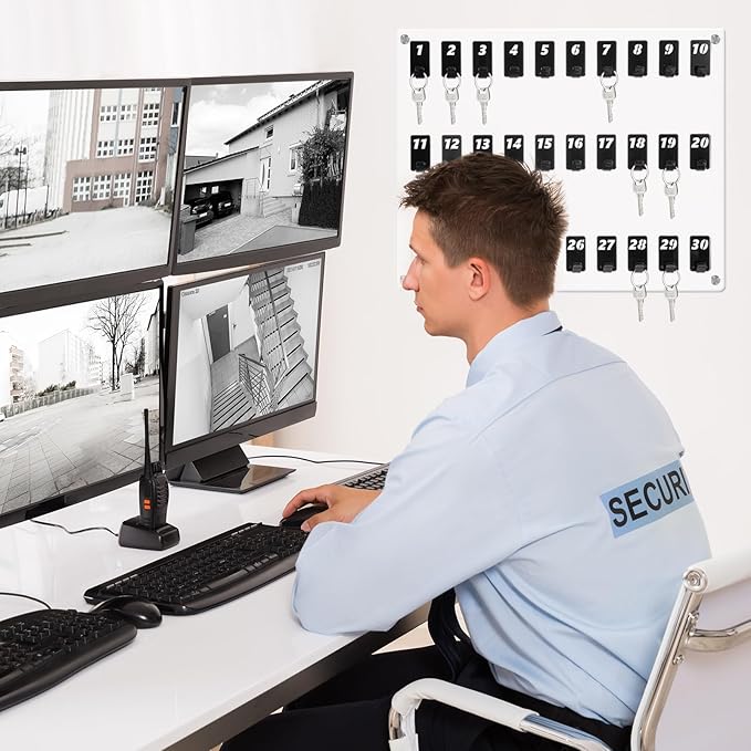 Acrylic Key Board with 30 No. Hooks Wall Mount Key Rack Holder Hanger Storage Collection for School, Garage, Car Dealer, Office, Hotel, Real Estate(Transparent)