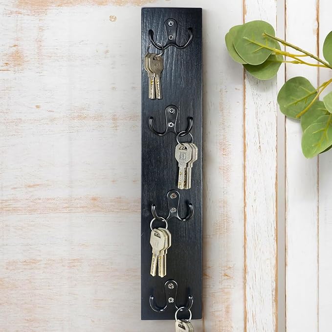 Vertical Key Holder Wall Mount - Stylish Home Decor for Entryway, Space-Saving Hook Rack & Organizer for Keys, Wallets, and More - Ideal for Small Spaces & Versatile Storage Solutions