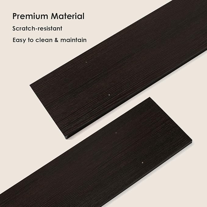 DINZI LVJ Long Wall Shelves, 47.3" Large Floating Shelves Set of 2, Farmhouse Display Shelf Wall Mounted with Heavy Duty Brackets, Easy Assembly for Kitchen, Bathroom, Bedroom, Balcony, Espresso