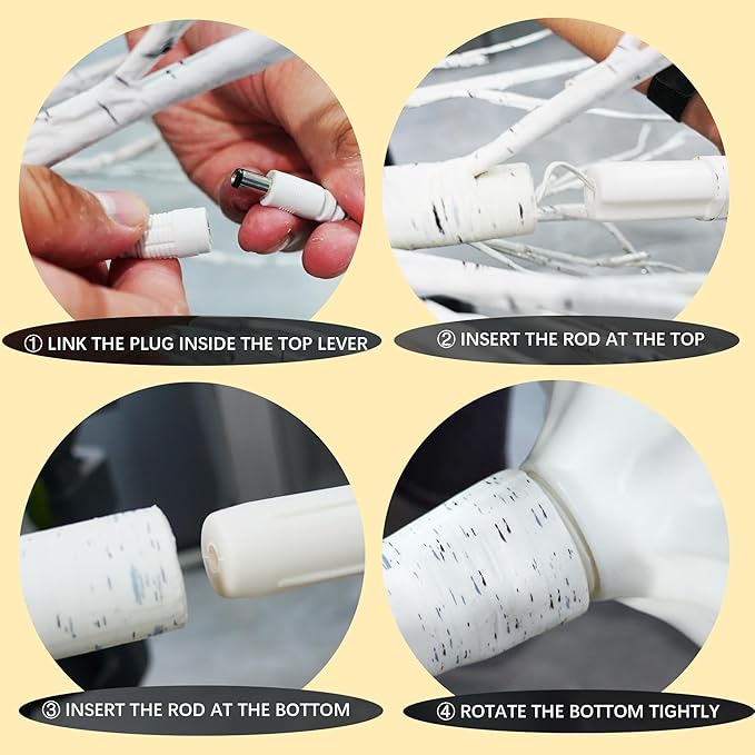 TW SHINE 2Pack Lighted Birch Tree, 6 FT Total 288LED Pre-lit Artificial Christmas Trees for Thanksgiving Christmas Decorations Indoor Home Bedroom Outdoor Festival Wedding Party, Warm White