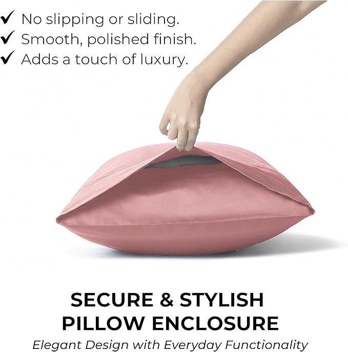 100% Natural Cotton Bed Sheets | 500 TC Single-Ply Sateen Weave Cal King Sheet Set | Breathable & Hypoallergenic Solid 4-Piece Bedding with Deep Pocket Fitted, Flat, Pillowcase | Blush