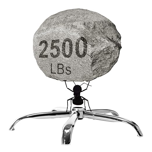 Frassie Office Chair Base Replacement with Wheels, Heavy Duty 2500LBS Metal Stool Chair Base, 28 inch Universal Desk Chair Base Replacement Part, Silver