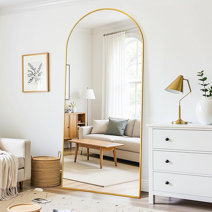 Floor Mirror, 71"×32" Full Length Mirror with Stand for Bedroom Living Room, Gold