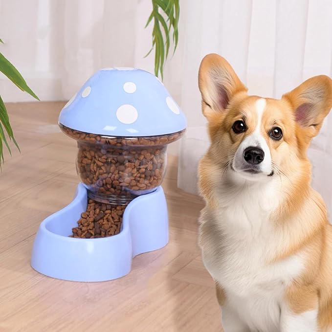 Automatic Pet Feeder with Mushroom Shape for Cats Dogs 2025 Easy Clean Refill Dual Food Water Dispenser