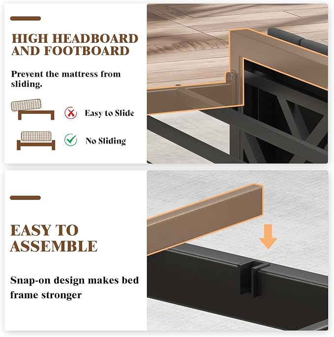 Full Bed Frame with LED Light and Charging Station, Velvet Upholstered Headboard with Storage Shelf, Heavy Duty Metal Slats/No Box Spring Needed/Easy Assembly, Grey