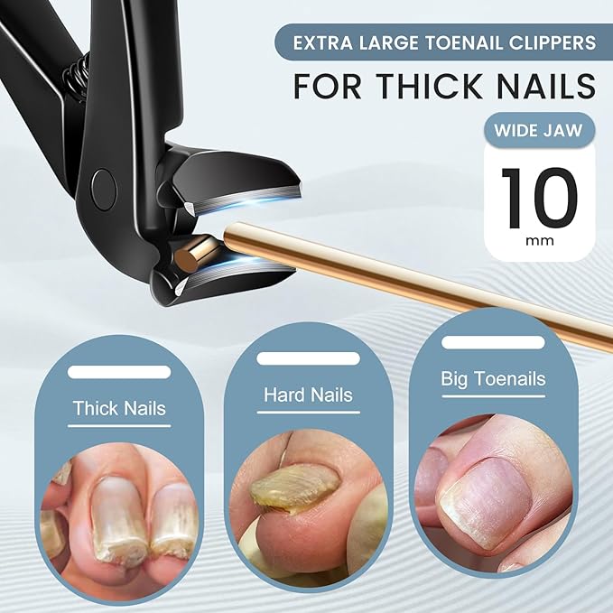 2025 Long Handle Toenail Clippers for Seniors, Angled Head Very Sharp Nail Clippers with Wide Opening for Men Wome, Toenail Clipper with Catcher for Thick Toenails and Fingernails