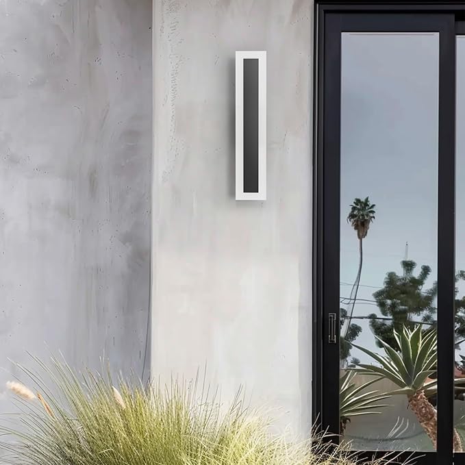 LamQee 15.8 Inch Long Outdoor Wall Lights Modern Exterior Lighting Fixtures for House, Waterproof 3000K 11W 550LM LED Linear Outdoor Wall Sconces Lighting for Porch Patio Garage Door Yard Indoor