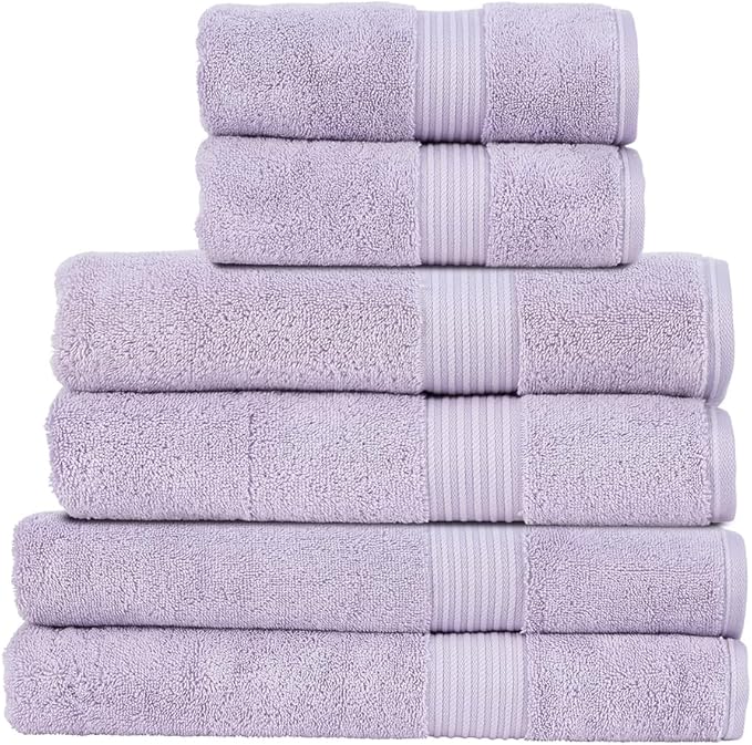 Christy Supreme Hygro Family Towel Set | Lavender Purple | 100% Luxury Supima Cotton | Ultra Soft | Super Absorbent | 650GSM | 2 Bath Sheets 2 Bath Towels 2 Hand Towels