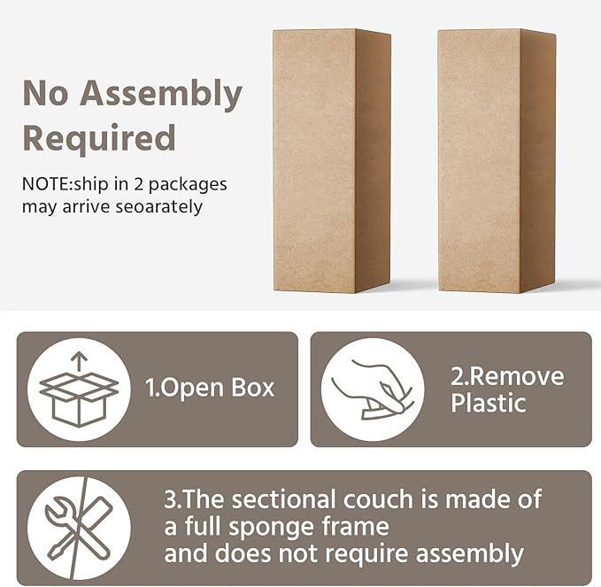 Cloud Sectional Couch with L-Shape Chaise,4 Seat Modern Modular Sofa with Deep Seat (White, 108"+Left Facing Chaise)