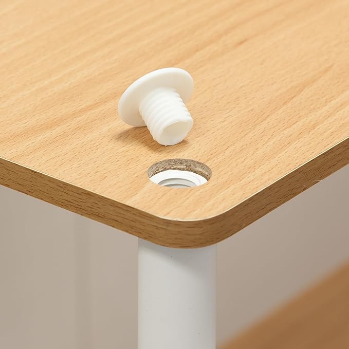 Furinno TURN-N-TUBE Storage Shelves, 3-Tier Book Shelf, Corner Shelf, Toolless Open Shelves, for Organization and Storage, Living Room, Garage, Home Office, Beech