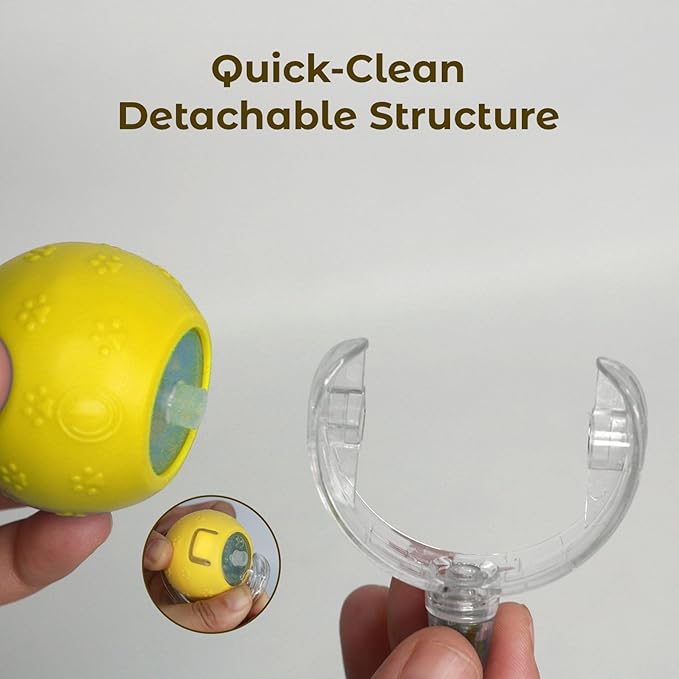 Interactive Cat Toys Ball for Indoor Cats Adult, Auto Moving Interactive Dog Toys,Smart Pet Chase Ball with Speedy Tail Rope, Stimulating Dogs Toy, Yellow