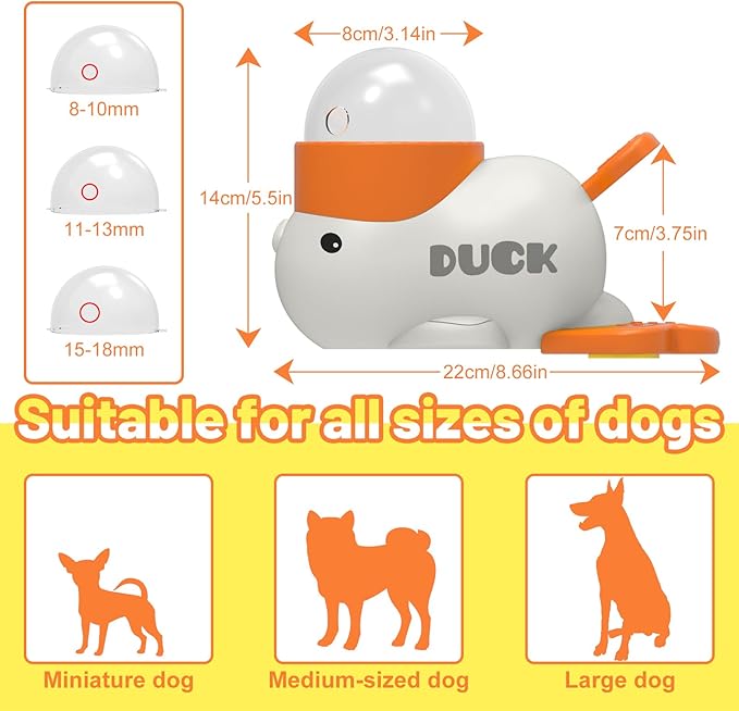 Dog Interactive Treat Dispenser Toy Food Puzzle Slow Feeder Duck-Shaped Dog Puzzle Feeders for Small Medium Dogs Cats IQ Training Reduces Bloating for Healthy Eating