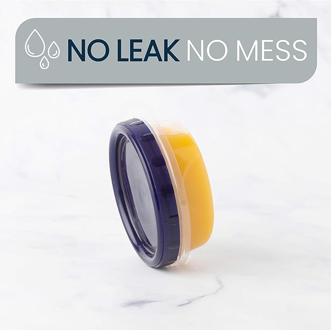 PLASTICPRO [8 oz 8 Pack] Twist Top Deli Containers Clear bottom With blue Top Twist on Lids Reusable, Stackable, Food Storage Freezer Container