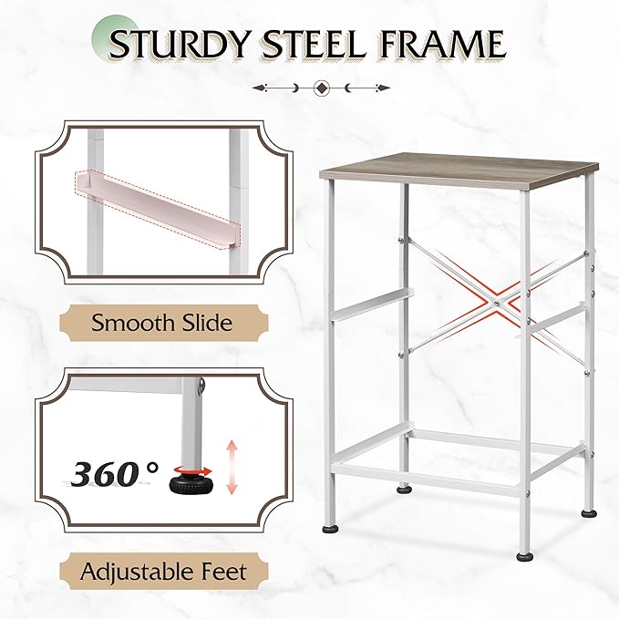 WLIVE Night Stand, Greige Nightstand with 2 Fabric Drawers, Small Dresser for Bedroom, Bedside Table End Table with Storage Drawer, College Dorm, Dormitory, Greige Oak, Size L