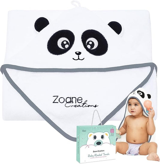 Zoane Creations 100% Fiber Hooded Baby Towels for Newborn – Ultra-Soft,Highly Absorbent, 500 GSM, 37 x 37 inches Perfect Cotton Baby Bath Towels Hooded for Newborns and Toddlers.