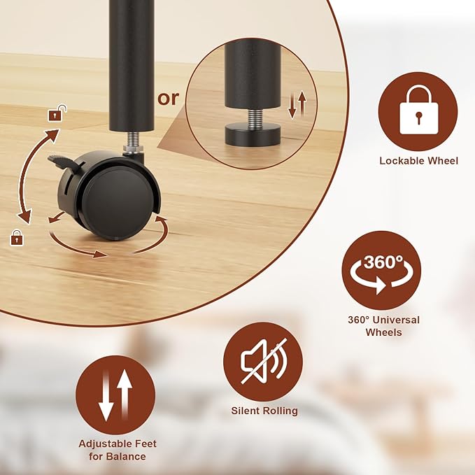 Portable Closets For Hanging Clothes,Wardrobe Closet Racks For Hanging Clothes,Sturdy Clothes Rack Heavy Duty,5-Tier Metal Freestanding Clothing Racks With Shelves, 45" X 16" X 69"