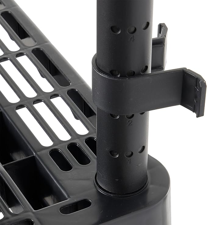 Gracious Living 4-Tier Medium-Duty Home and Garage Storage Organizer Shelves, 54.5" H x 32.0" W x 14.0" D, Black
