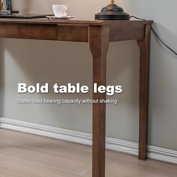 Solid Wood Desk with Drawers, Small Computer Desk for Small Spaces, Gaming Study Home Office Desks for Work, Student PC Desk for Bedroom, Escritorios para Cuartos