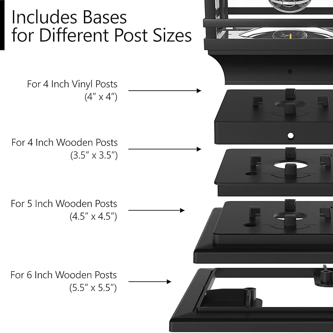 Davinci Lighting Edison Solar Outdoor Post Cap Lights - 4x4 5x5 6x6 - Bright LED Light for Fence Deck Garden or Patio Posts - Slate Black (1 Pack)