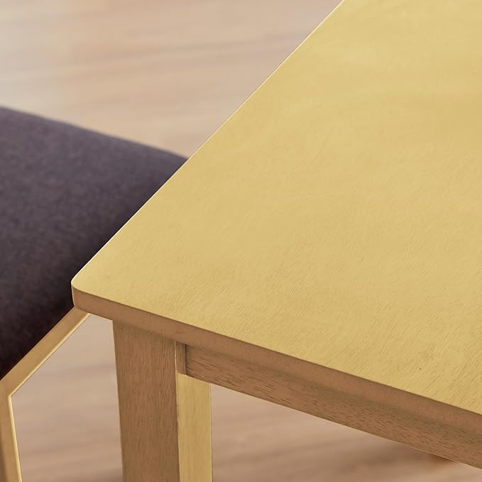 Livinia Seattle Modern Farmhouse Kitchen Dining Room Chair Set of 2, Solid Wood Fabric Upholstered Cushion Seat Wood Ladder Back Chairs (Natural)