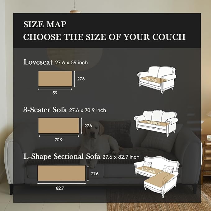 Couch Covers for 3 Cushion Couch Sofa Pet Friendly,Non-Slip Sofa Cover Washable