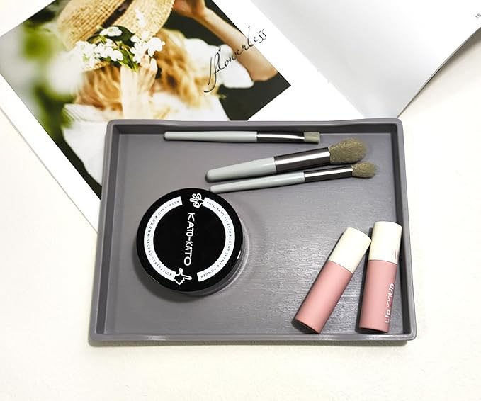 Small Gray Serving Tray (8.5 x 6.3 inch) for Serving Accessory, Spa, Coffee, Drinks, Wine, Tea, Bar, Party, Seasoning, Perfume or Display Use.