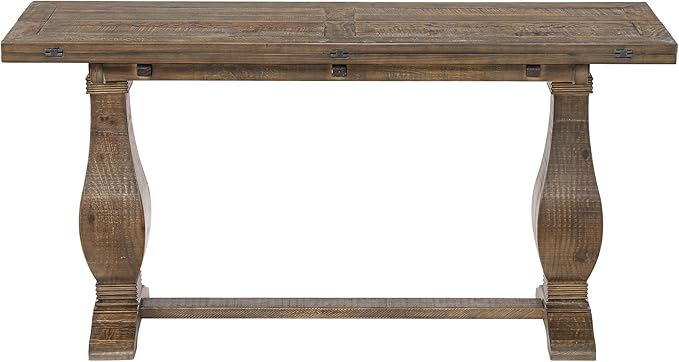 Martin Svensson Home Napa Sofa Console Table, Modular Flip Top Dining or Accent, Solid Natural Wood