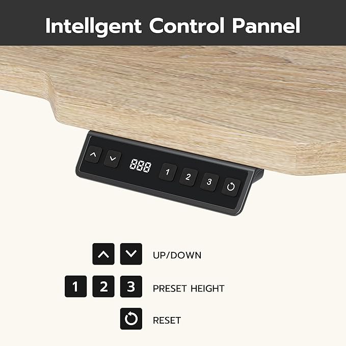 71" Reversible L-Shaped Electric Standing Desk Adjustable Height Gaming Stand Up Corner Desk Sit Stand Home Office Computer Desk with Splice Board, Basswood