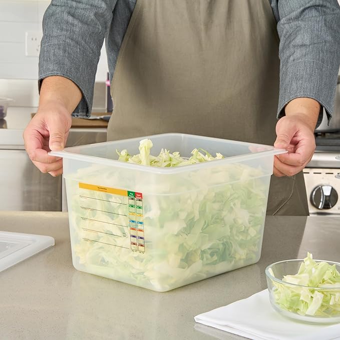 Restaurantware Food Storage Container 1 Pack of 12.7 x 10.3 x 7.8 Inches Plastic Stackable Storage Box White Reusable Label Container Dishwasher Safe For Restaurants And Kitchens