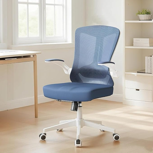 Ergonomic Office Chair - 400LB Comfy Desk Chairs with Adjustable Headrest and Lumbar Back Support, Mesh Computer Chairs with Wheels and Arms for Home Office, Study, Bedroom and Dorm (03blue)