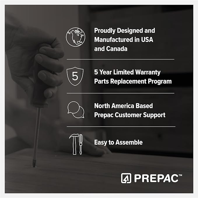 Prepac HangUps Large Storage Cabinet - Immaculate Black 36" Cabinet with Storage Shelves and Doors; Ideal for Bin and General Storage Solutions