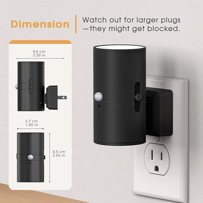 Briignite Motion Sensor Night Light,Motion Activated Plug in Night Lights, 0-100LM Dimmable Soft White 3000K, Motion Sensor Light Indoor for Bathroom Hallway Bedroom Stairway Kid Elderly Pet