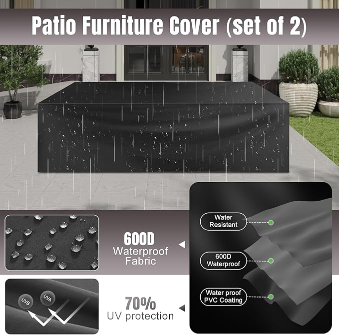 Aoxun 12 Pieces Patio Furniture Set Wicker Rattan Outdoor Sectional Conversation Set with Coffee Table and 4” Thickened Cushions, Gray (Waterproof Cover Included)