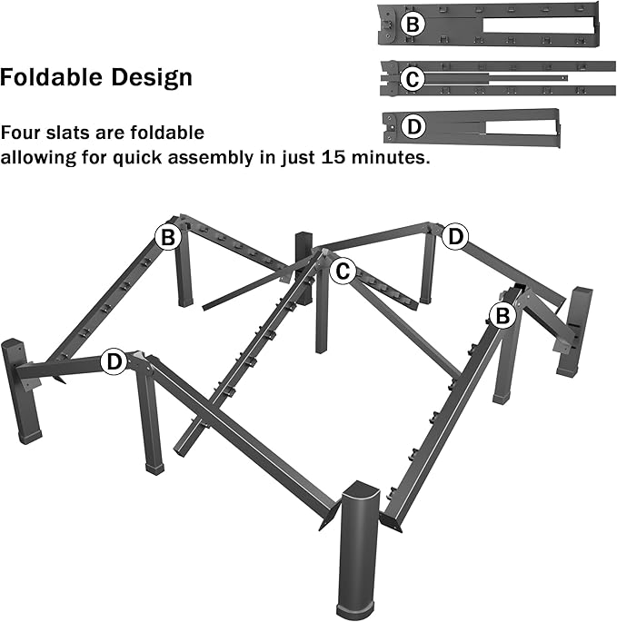 16 Inch Full Bed Frame with Rounded Corner and Headboard Hole Mattress Retainers 3500 lbs Heavy Duty Support Metal Platform Bed Frame Noise Free No Box Spring Needed Easy Assembly