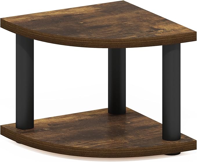 Furinno Turn-N-Tube Kitchen Countertop Organizer, 2-Tier Corner Countertop Organizer Shelf, Corner Shelf, for Kitchen, Pantry, Organizers and Storage, Amber Pine