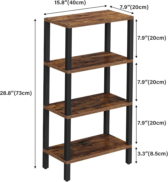 TUTOTAK Small Side Table, Narrow End Table, Skinny Sofa Table, Slim Nightstand, Couch Table, Living Room, Bed Room, Brown TB01BB0782