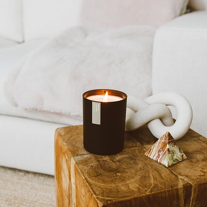 Calyan Wax Co. Passionfruit & Ginger Scented Candle - 75 Hour Burn - Luxury Non Toxic Soy Wax Candles - Long Lasting Black Tumbler Jar Candle for Home - 10.2oz