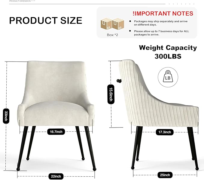 Velvet Dining Chairs Set of 4,Beige Upholstered Living Room Chairs with Black Metal Legs, Modern Tufted Accent Chairs for Living Room, Study Room, Kitchen