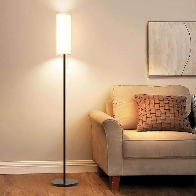 Cordless Floor Lamp for Living Room, with 3 Color Temperature and Pull Cord Switch, 8000mAh Battery Operated Portable Rechargeable Modern Standing Led floor lamp Light for Bedroom Office, Farmhouse