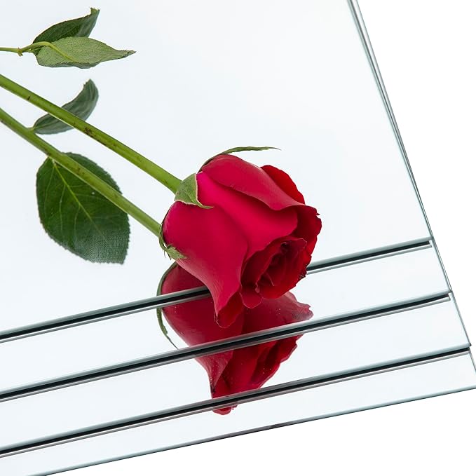 Ruomeng Full Length Mirror Tiles - 14" x 12" x 4Pcs Gym Mirror Frameless Wall Mirror for Home Gym, Door, Bedroom, Living Room