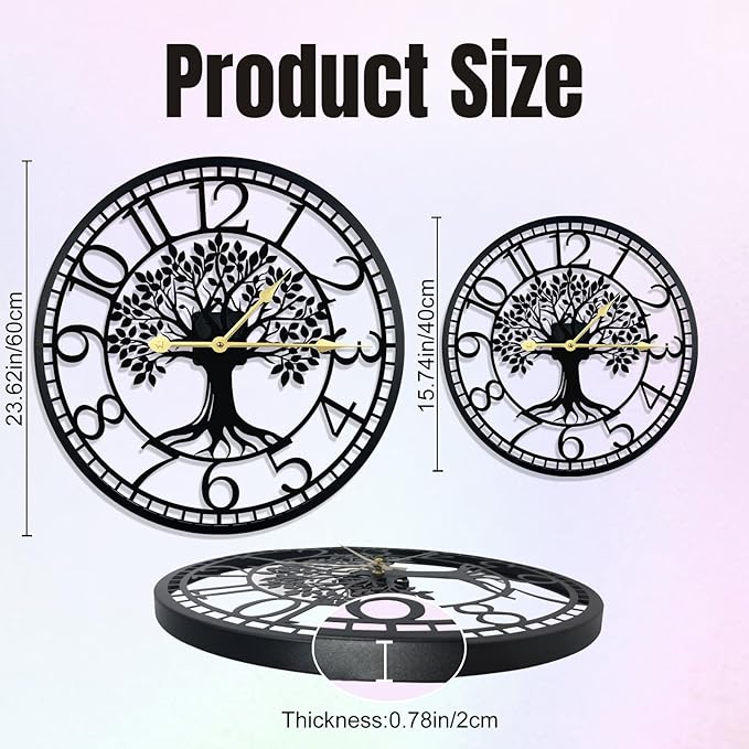 Big Wall Clock - Wall Clocks for Living Room Decor, Quiet and No Ticking Suitable for Wall Decor, Living Room Decoration, Kitchen Decoration