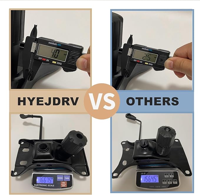 Heavy Duty 500LBs Office Chair Tilt Control Mechanism Replacement Parts, Office Chair Swivel Tilt Base W/6" x 10.2" Mounting Holes - Black