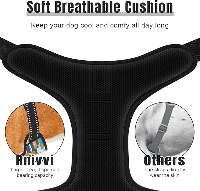 Rnivvi No Pull Dog Harness, Cute Boho Reflective X-Small Sized Puppy Kitten Harness, Adjustable Soft Padded Vest for Small Dogs, Cats, Heavy Duty Pet Vest with Easy Control Handle for Walking, Spliced